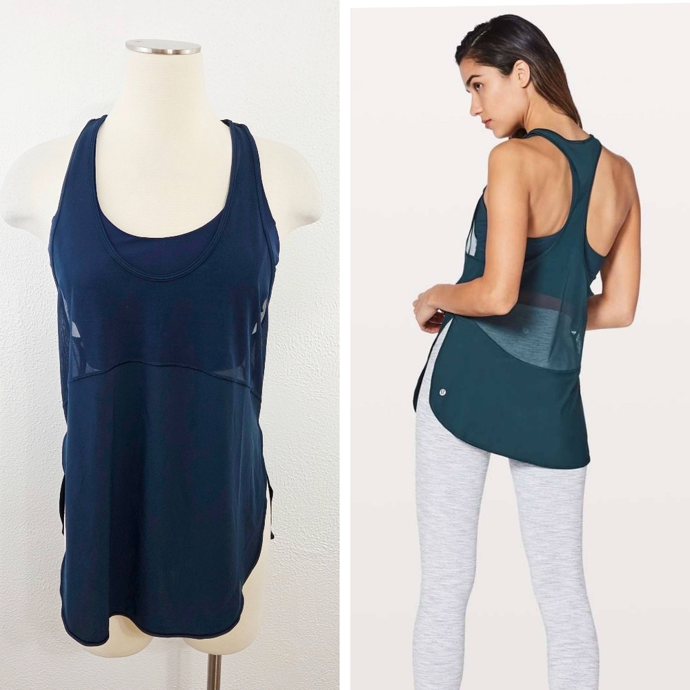 Lululemon Twist Around Tank Top Light Support Dark Navy Blue Size 6